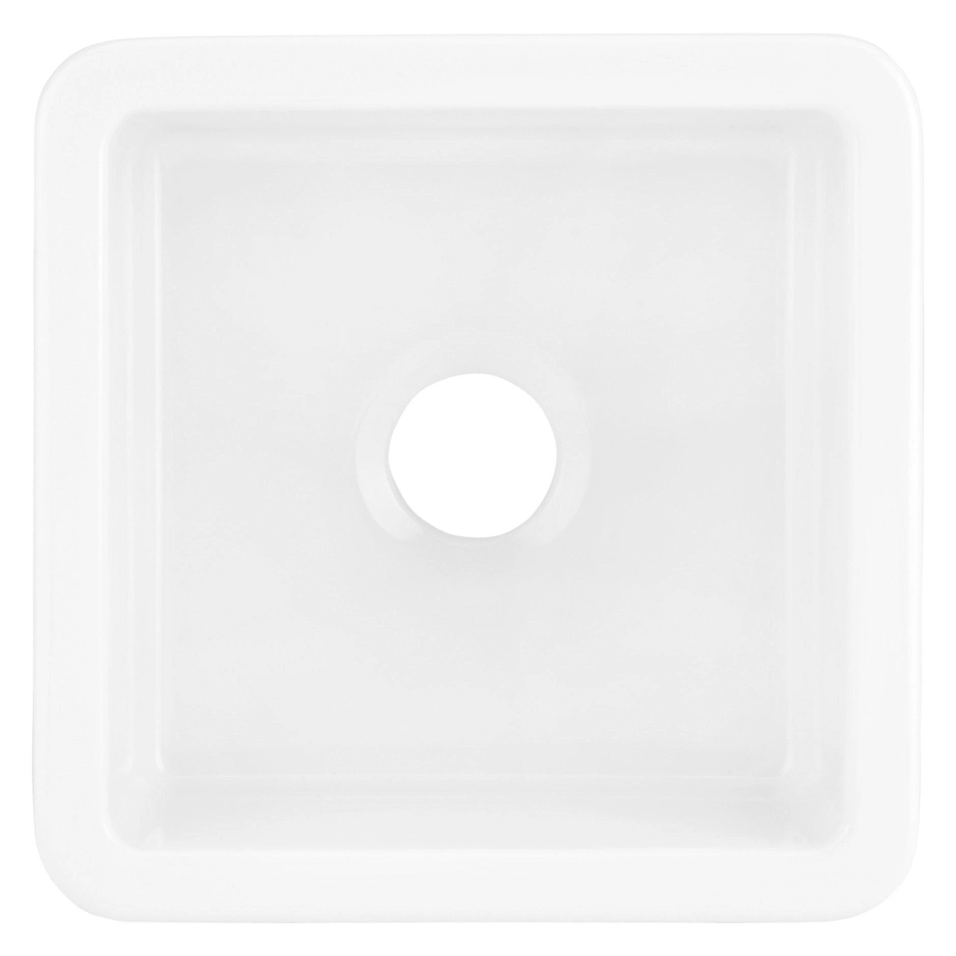 18" Derin Square Undermount Fireclay Prep Sink - White 3 18" Derin Square Undermount Fireclay Prep Sink - White - Image 3