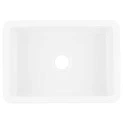 27" Derin Drop-In Fireclay Sink - White -Home-Bathroom 435021 Derin 27 drop in kitchen sink WH top MV90