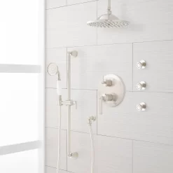 Cooper Pressure Balance Shower System With Rainfall Shower, 3 Body Sprays And Hand Shower