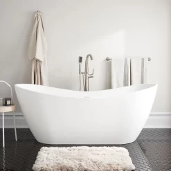 67" Sheba Resin Freestanding Double Slipper Tub - Matte Finish
