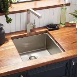 19" Atlas Stainless Steel Undermount Prep Sink - Pewter