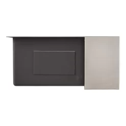 33" Atlas Stainless Steel Farmhouse Sink - Curved Apron - Pewter -Home-Bathroom 441081 Atlas FH sink pewter 33 side MV80 scaled