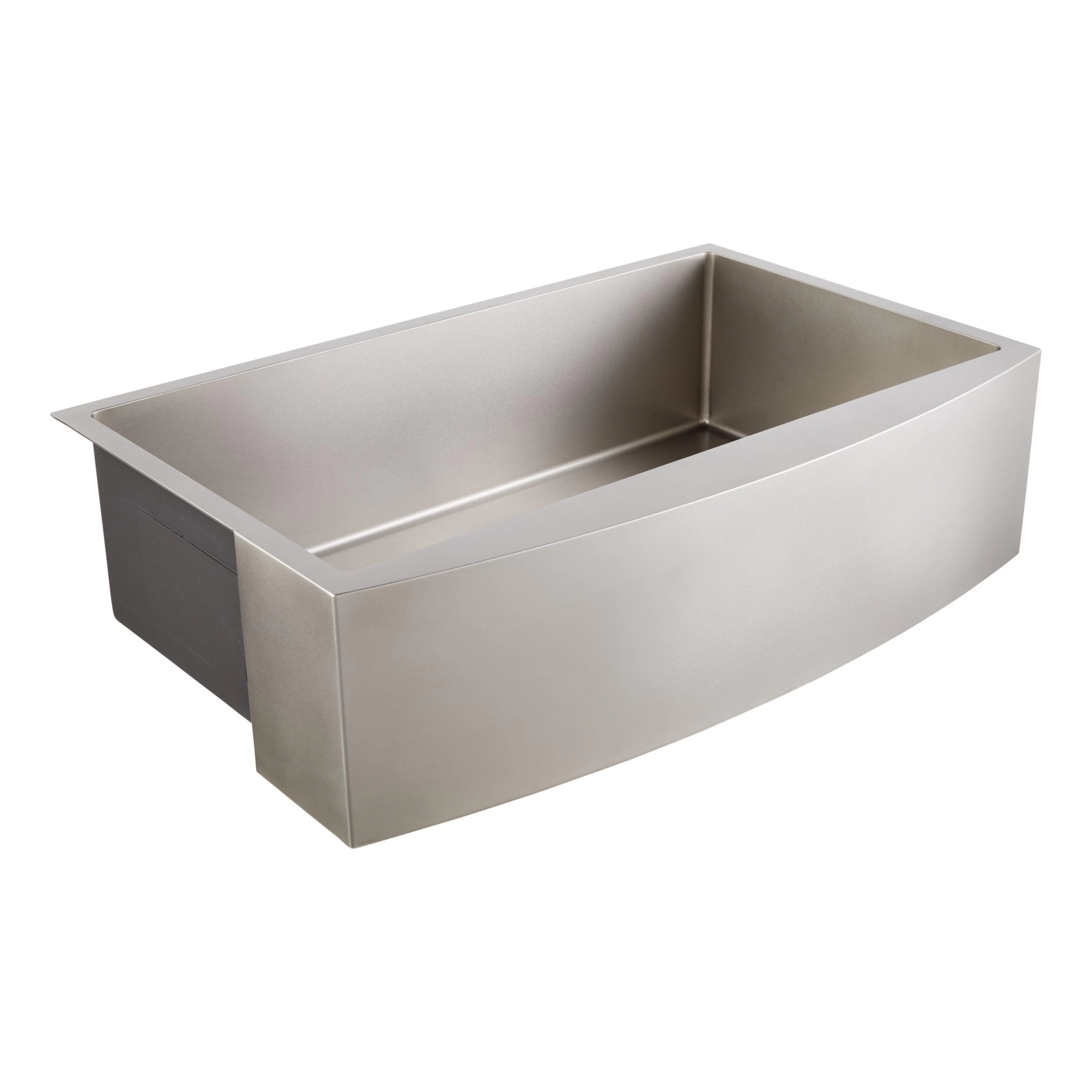 36" Atlas Stainless Steel Farmhouse Sink - Curved Apron - Pewter 2 36" Atlas Stainless Steel Farmhouse Sink - Curved Apron - Pewter - Image 2