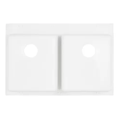 33" Algren Double-Bowl Drop-In Granite Composite Sink - Cloud White -Home-Bathroom 441668 Algren dbl drop in kitchen sink WH 33 bottom MV100 scaled