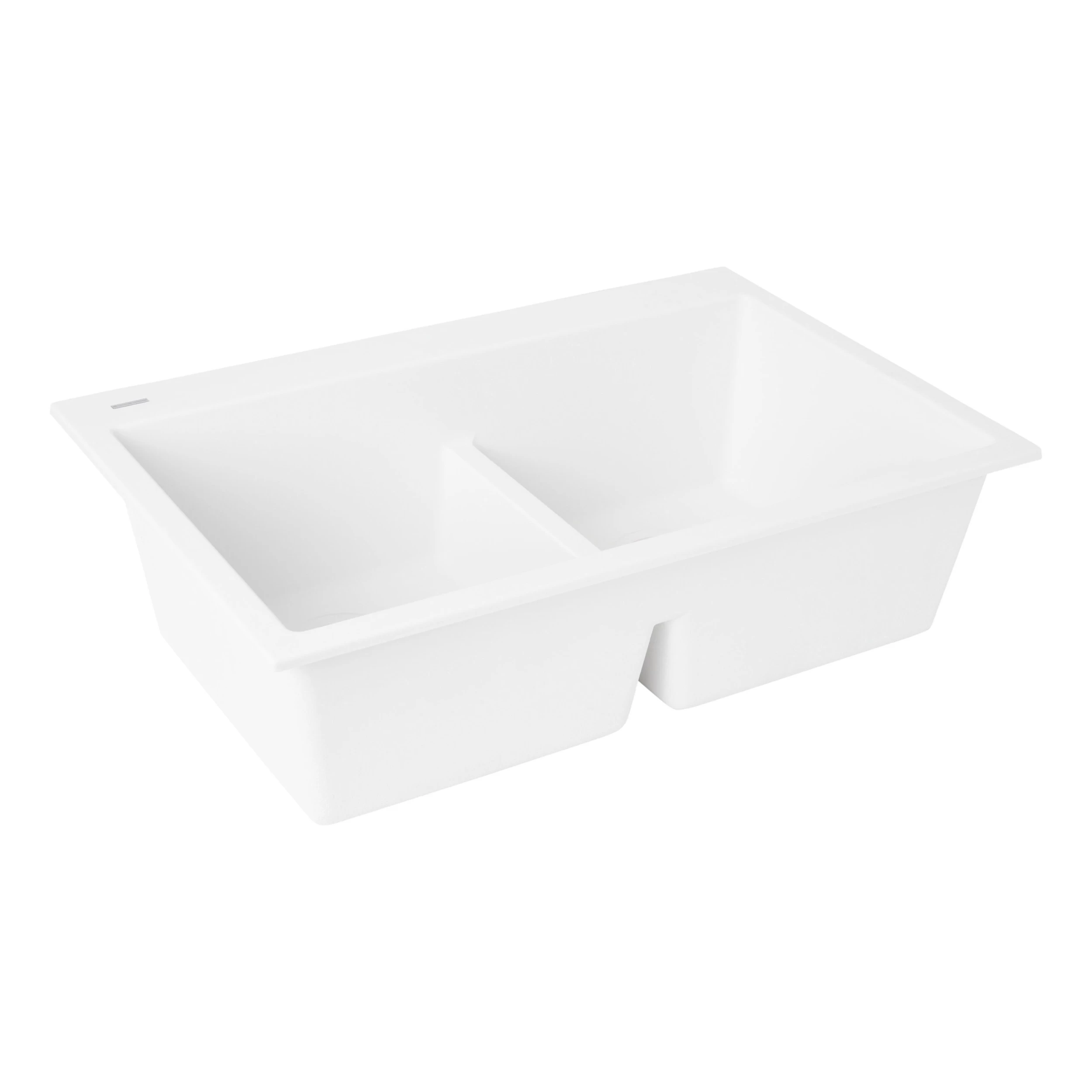 33" Algren Double-Bowl Undermount Granite Composite Sink - Cloud White 1 33" Algren Double-Bowl Undermount Granite Composite Sink - Cloud White