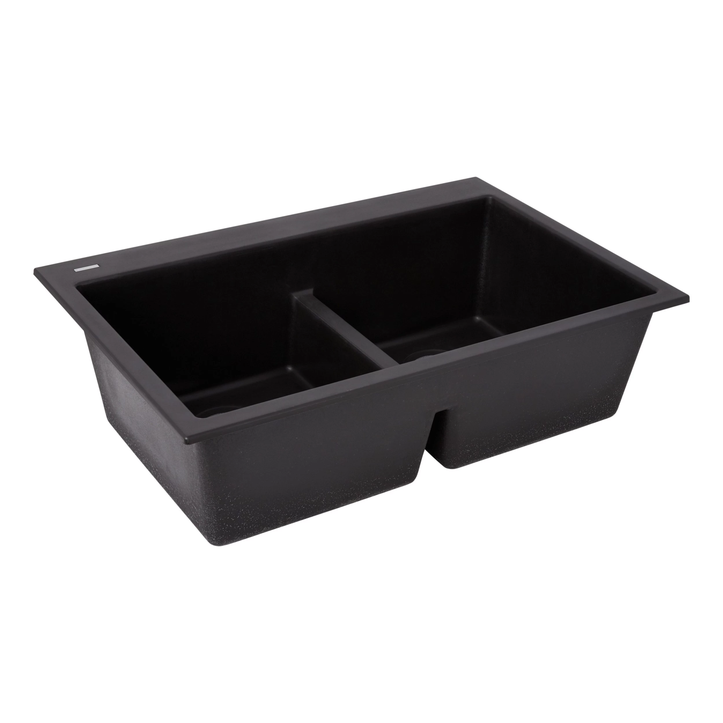 33" Algren Double-Bowl Drop-In Granite Composite Sink - Black 3 33" Algren Double-Bowl Drop-In Granite Composite Sink - Black - Image 3