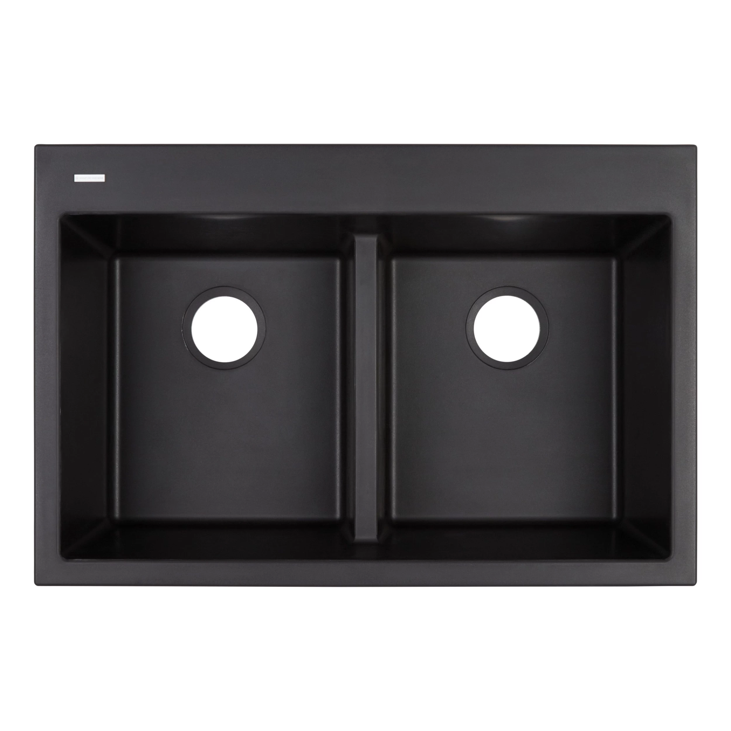 33" Algren Double-Bowl Drop-In Granite Composite Sink - Black 5 33" Algren Double-Bowl Drop-In Granite Composite Sink - Black - Image 5