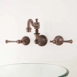 Vintage Wall-Mount Bathroom Faucet - Lever Handles - Oil Rubbed Bronze