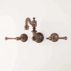 Vintage Wall-Mount Kitchen Faucet - Lever Handles - Oil Rubbed Bronze