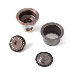 Kitchen Sink Drain Set - Basket Strainer & Disposer Flange And Stopper -Home-Bathroom 444555 deep drain flange set oil rubbed bronze exploded