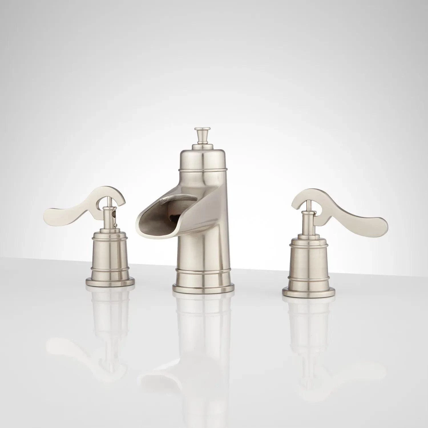 Melton Widespread Waterfall Bathroom Faucet 2 Melton Widespread Waterfall Bathroom Faucet - Image 2