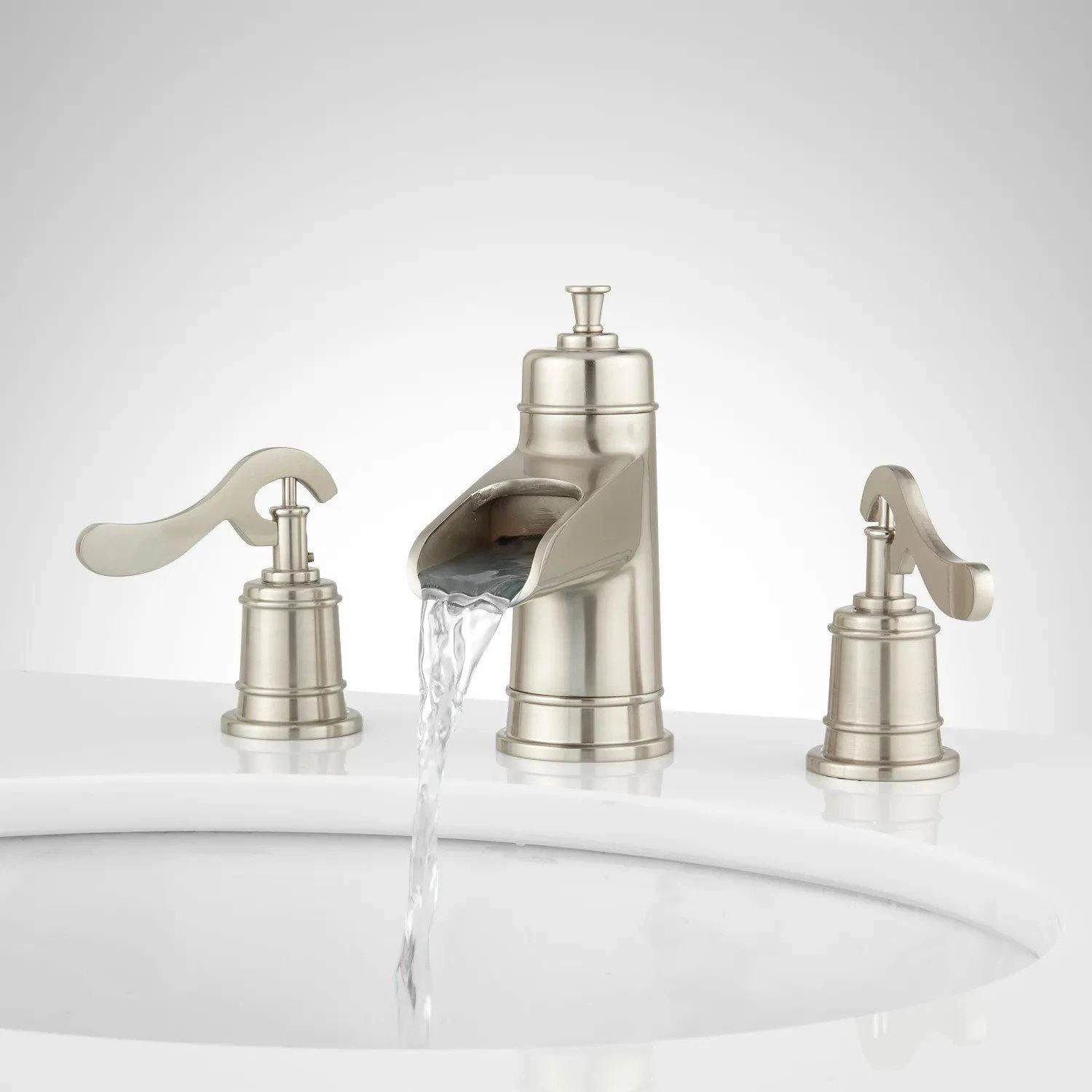 Melton Widespread Waterfall Bathroom Faucet 1 Melton Widespread Waterfall Bathroom Faucet