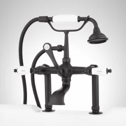 Deck-Mount Telephone Faucet - Porcelain Lever Handles And Deck Couplers -Home-Bathroom 446421 telephone dm tub faucet MB Beauty10 scaled