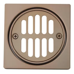 Square Shower Drain Cover With Round Strainer -Home-Bathroom 446690 shower drain ORB 414 Beauty10