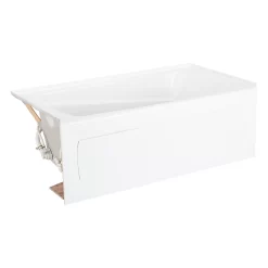 60" X 32" Bradenton Acrylic Alcove Whirlpool Tub - White -Home-Bathroom 446982 Bradenton alcove wp tub WH 60x32 angle MV90 scaled