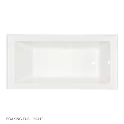 60" X 30" Sitka Acrylic Alcove Soaking Tub - White -Home-Bathroom 447040 Sitka alcove tub WH 60x30 top MV70 scaled