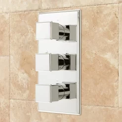 Ryle Dual Wall-Mount Rainfall Shower System With Hand Shower -Home-Bathroom 447518 ryle thermostatic valve chrome