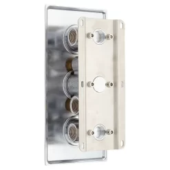 Ryle Dual Wall-Mount Rainfall Shower System With Hand Shower -Home-Bathroom 447518 thermostatic shower diverter chrome back