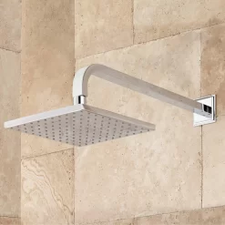Ryle Dual Wall-Mount Rainfall Shower System With Hand Shower -Home-Bathroom 447588 thermostatic shower system chrome shower head