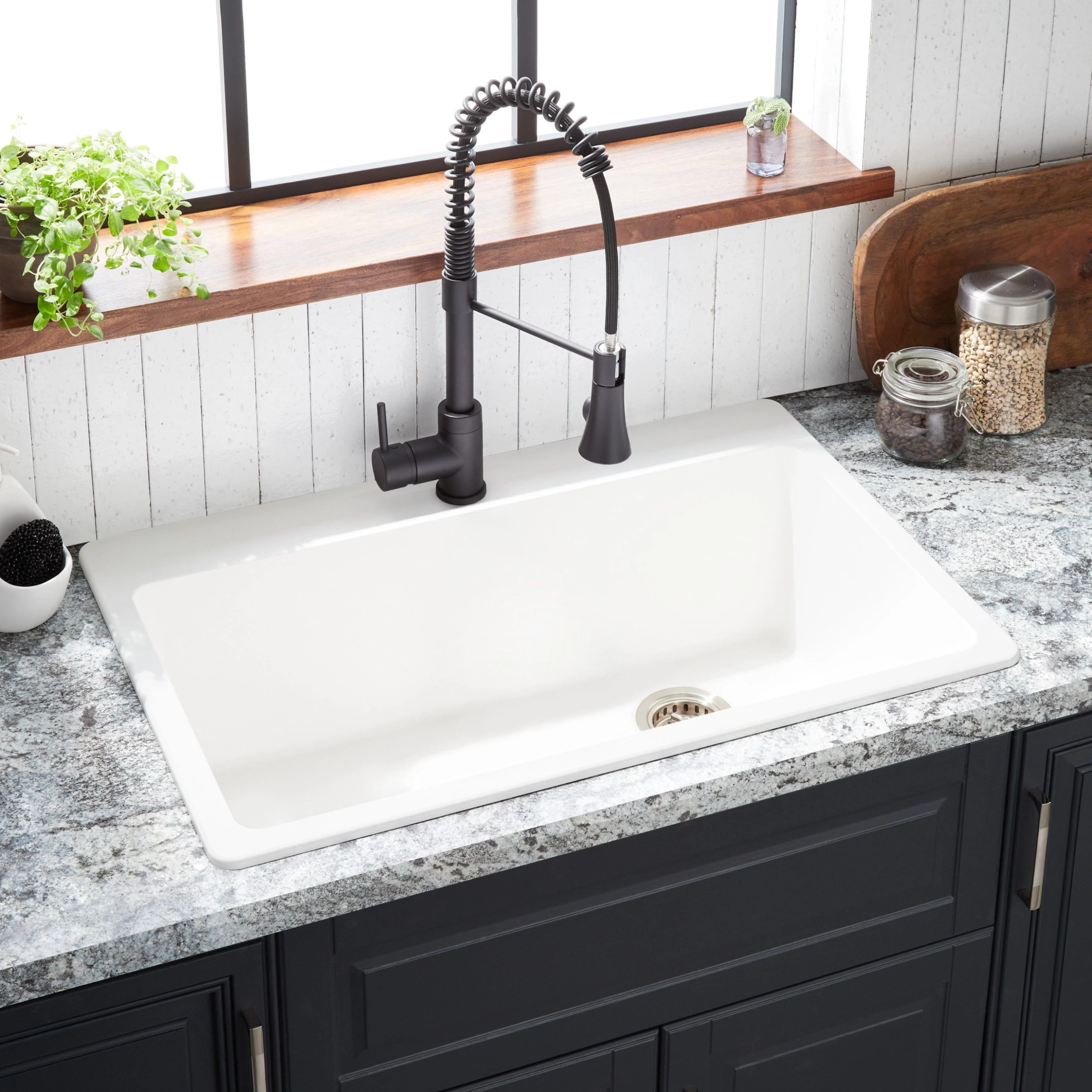 33" Totten Granite Composite Drop-In Kitchen Sink - White 1 33" Totten Granite Composite Drop-In Kitchen Sink - White