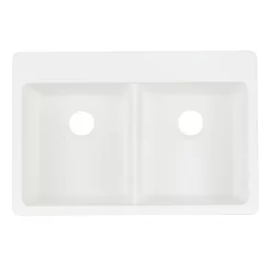 33" Totten Double-Bowl Granite Composite Drop-In Kitchen Sink - White 10 33" Totten Double-Bowl Granite Composite Drop-In Kitchen Sink - White -Home-Bathroom 447673 Totten dbl drop in kitchen sink WH 33 top MV90 scaled