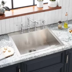 25" Sitka Stainless Steel Drop-In Kitchen Sink - 4-Hole