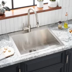 25" Sitka Stainless Steel Drop-In Kitchen Sink - Single-Hole