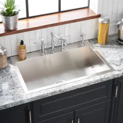 33" Sitka Stainless Steel Drop-In Kitchen Sink - 4-Hole