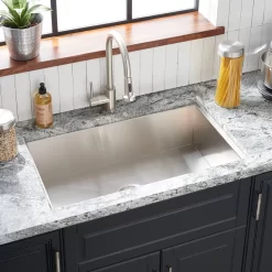 33" Sitka Stainless Steel Undermount Kitchen Sink - Single-Hole