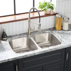 33" Calverton Double-Bowl Stainless Steel Undermount Sink