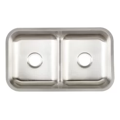 32" Calverton Double-Bowl Stainless Steel Undermount Sink 10 32" Calverton Double-Bowl Stainless Steel Undermount Sink -Home-Bathroom 447792 Cypress dbl UM kitchen sink SS 32 top MV90