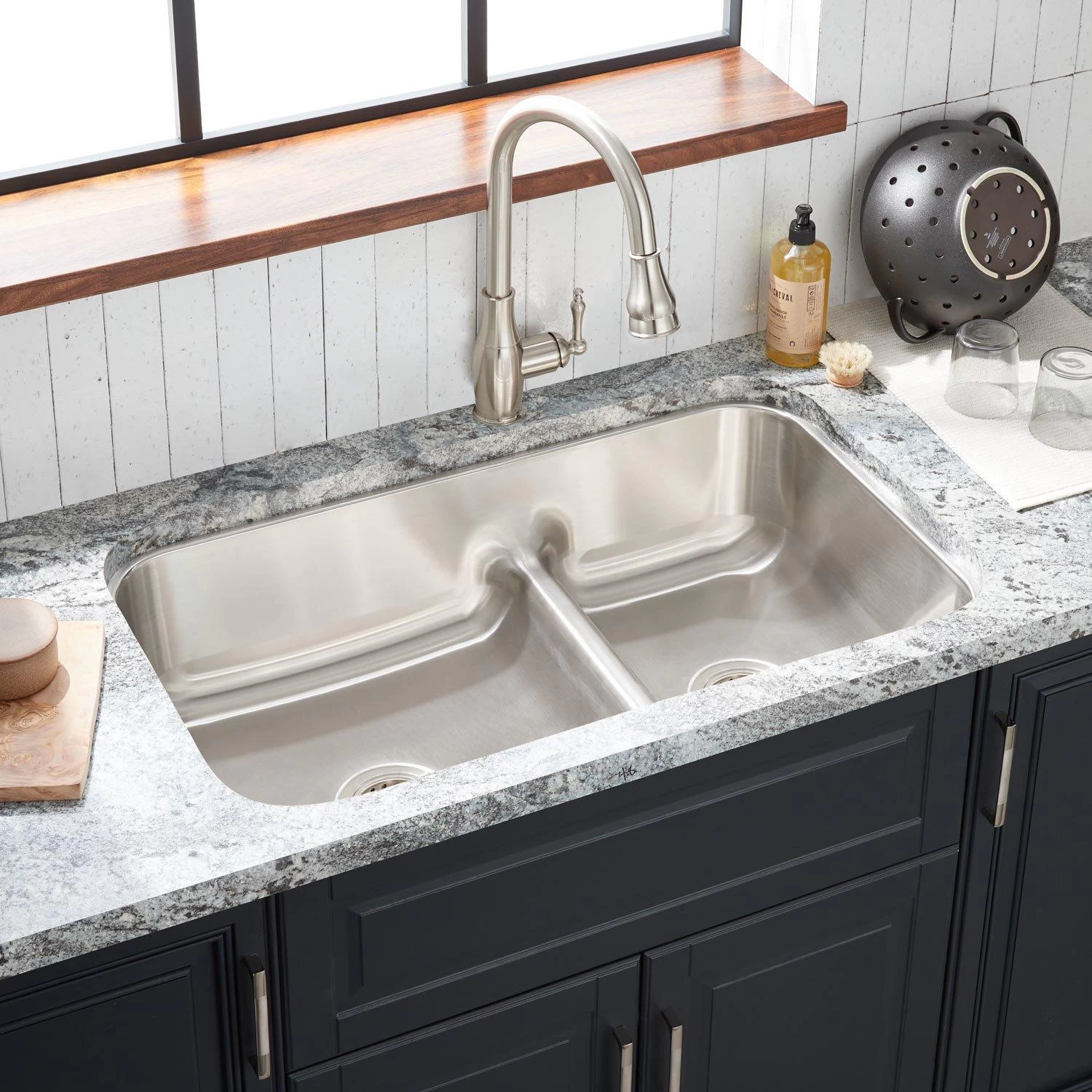 34" Calverton Stainless Steel Double Undermount Kitchen Sink 1 34" Calverton Stainless Steel Double Undermount Kitchen Sink