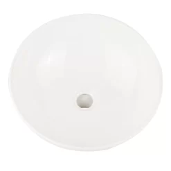 Sarasota White Round Fireclay Vessel Sink -Home-Bathroom 447953 Sarasota vessel WH top MV100