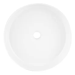 Hibiscus White Round Fireclay Vessel Sink -Home-Bathroom 447954 Hibiscus vessel WH top MV100