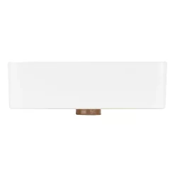 Hibiscus White Square Fireclay Vessel Sink -Home-Bathroom 447955 Hibiscus vessel WH front MV70