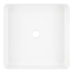 Hibiscus White Square Fireclay Vessel Sink -Home-Bathroom 447955 Hibiscus vessel WH top MV100