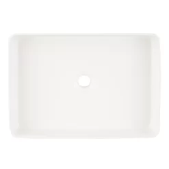 Hibiscus White Rectangular Fireclay Vessel Sink -Home-Bathroom 447956 Hibiscus vessel WH top MV100 scaled