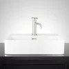 Hibiscus White Rectangular Fireclay Vessel Sink - Single Hole