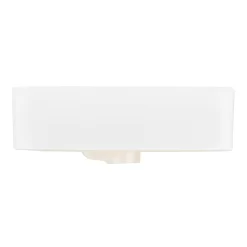 Hibiscus White Rectangular Fireclay Vessel Sink - Single Hole -Home-Bathroom 447957 Hibiscus vessel WH side MV80