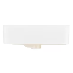 Hibiscus White Rectangular Fireclay Vessel Sink - 8" Widespread -Home-Bathroom 447958 Hibiscus vessel WH side MV80