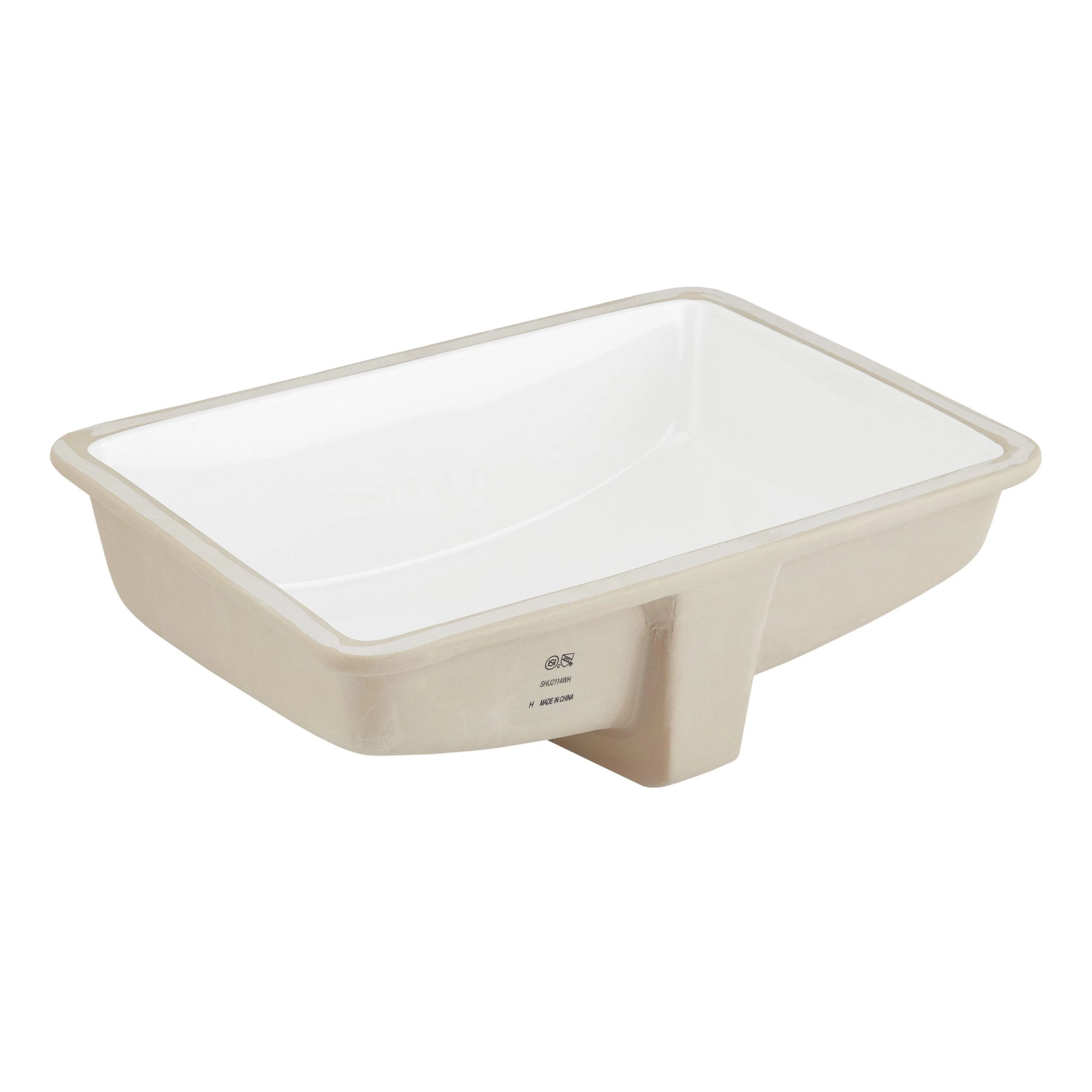 21" Myers White Rectangular Porcelain Undermount Bathroom Sink 1 21" Myers White Rectangular Porcelain Undermount Bathroom Sink