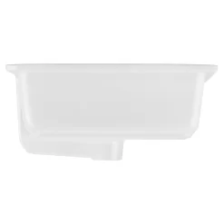 Destin Rectangular Porcelain Undermount Bathroom Sink White - Glazed Underside -Home-Bathroom 447966 Destin um sink WH side MV70