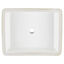 Destin Rectangular Porcelain Undermount Bathroom Sink White - Glazed Underside -Home-Bathroom 447966 Destin um sink WH top MV90 scaled