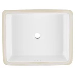 Destin Rectangular Porcelain Undermount Bathroom Sink - White -Home-Bathroom 447967 Destin um sink WH top MV90 scaled