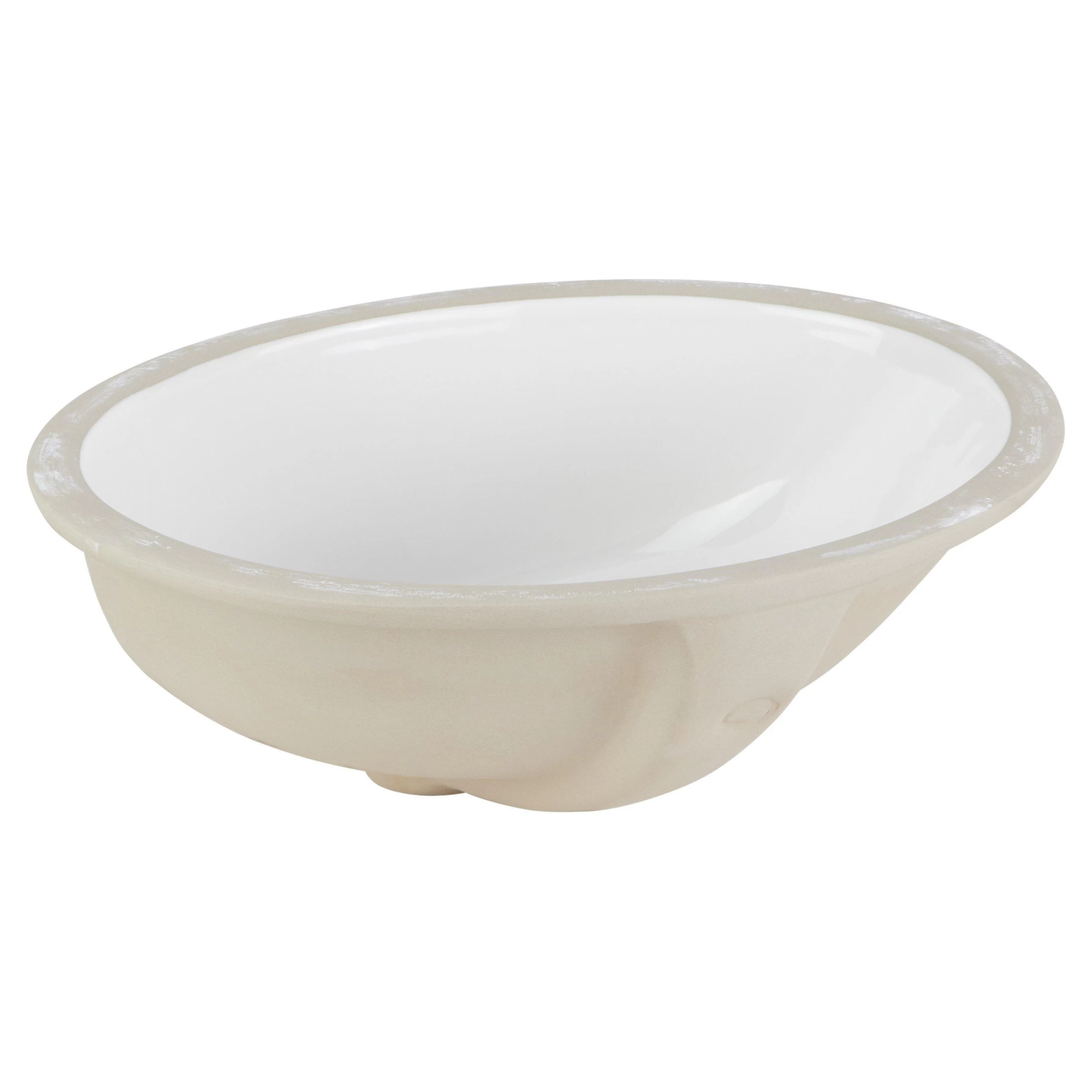 15" Mangrove White Oval Porcelain Undermount Bathroom Sink 1 15" Mangrove White Oval Porcelain Undermount Bathroom Sink