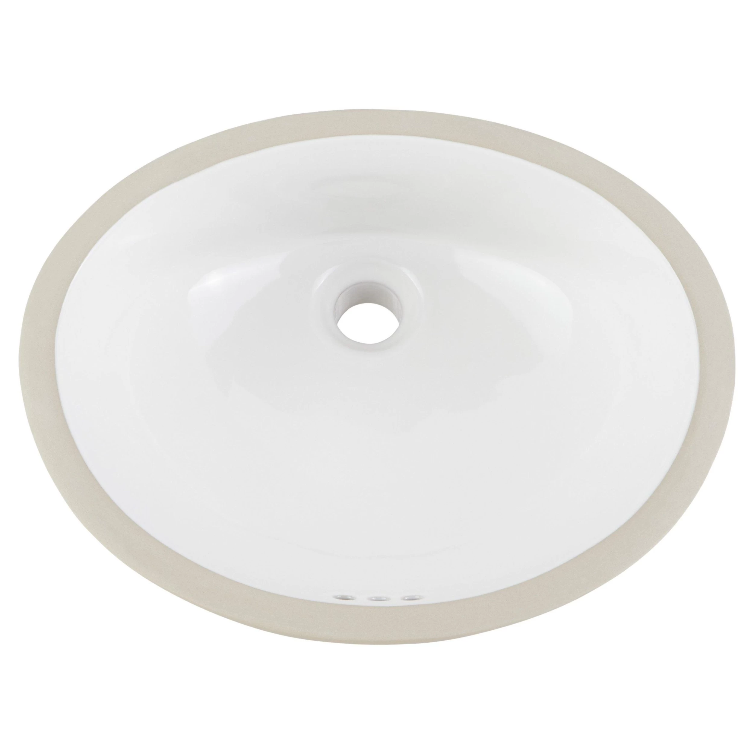 15" Mangrove White Oval Porcelain Undermount Bathroom Sink 5 15" Mangrove White Oval Porcelain Undermount Bathroom Sink - Image 5