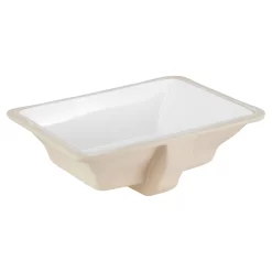 Carraway White Rectangular Porcelain Undermount Bathroom Sink