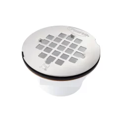 3-1/2" Round PVC Shower Drain With Stainless Steel Grid - 2" Drain -Home-Bathroom 449793 2 pvc white shower drain