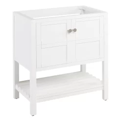 30" Olsen Console Vanity For Undermount Sink - Soft White -Home-Bathroom 450430 olsen vanity soft white 30 angle MV60 1