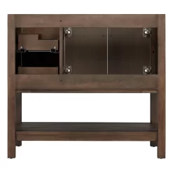 36" Olsen Console Vanity - Ash Brown - BN Hdwe - Undermount - Rectangle - Carrara Marble - 8" -Home-Bathroom 450436 olsen vanity ash brown 36 back MV90 1